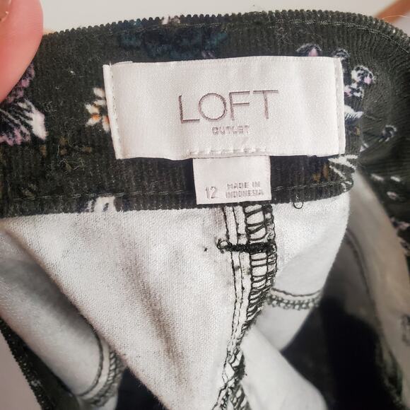 Loft Wildflower Corduroy Mini Skirt Green 12 - Picture 6 of 7